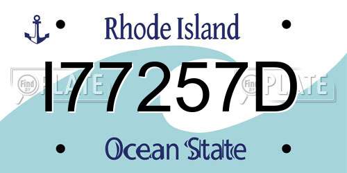I77257D Rhode Island License Plate