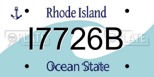 I7726B Rhode Island License Plate