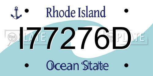 I77276D Rhode Island License Plate