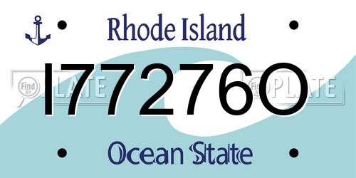 I77276O Rhode Island License Plate