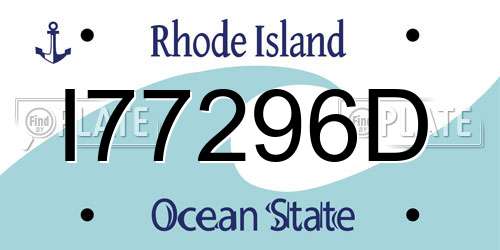 I77296D Rhode Island License Plate