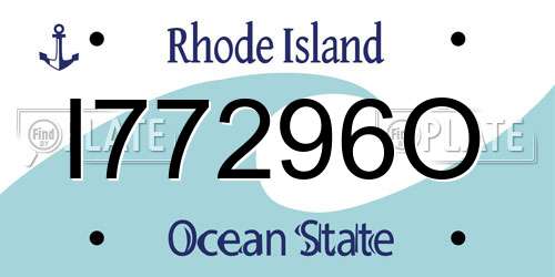 I77296O Rhode Island License Plate