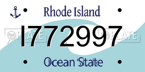 I772997 Rhode Island License Plate