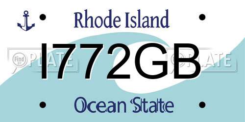 I772GB Rhode Island License Plate