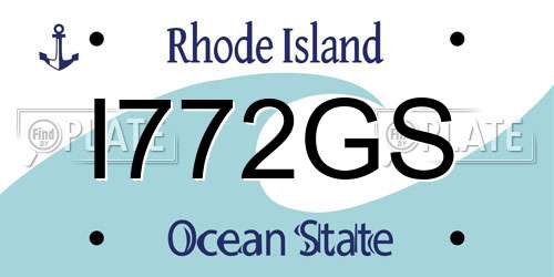 I772GS Rhode Island License Plate