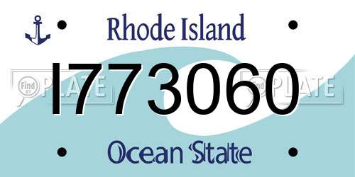 I773060 Rhode Island License Plate