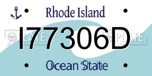 I77306D Rhode Island License Plate