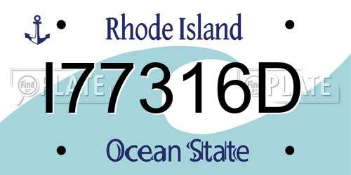 I77316D Rhode Island License Plate
