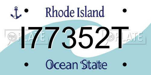 I77352T Rhode Island License Plate