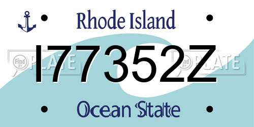 I77352Z Rhode Island License Plate