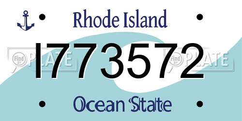 I773572 Rhode Island License Plate