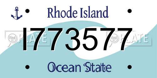 I773577 Rhode Island License Plate