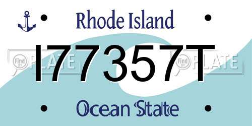 I77357T Rhode Island License Plate