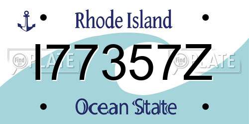 I77357Z Rhode Island License Plate