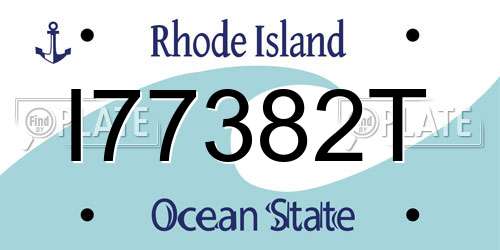 I77382T Rhode Island License Plate