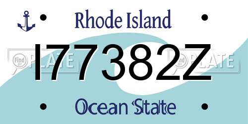 I77382Z Rhode Island License Plate