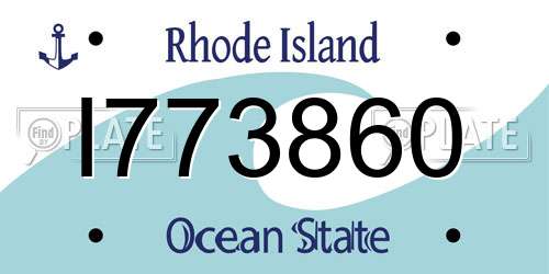 I773860 Rhode Island License Plate