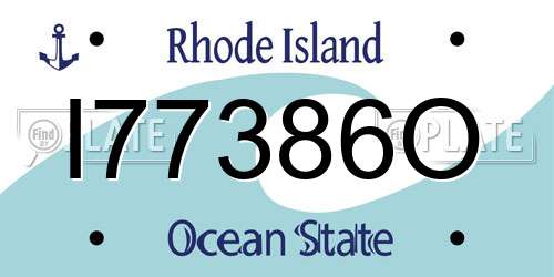I77386O Rhode Island License Plate