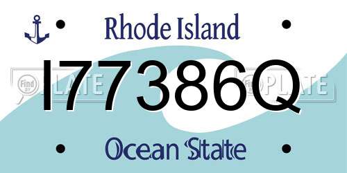 I77386Q Rhode Island License Plate