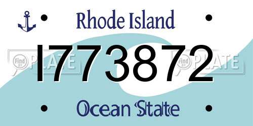 I773872 Rhode Island License Plate