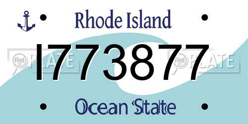 I773877 Rhode Island License Plate