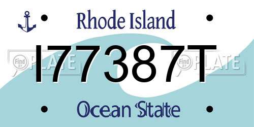 I77387T Rhode Island License Plate