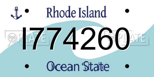 I774260 Rhode Island License Plate