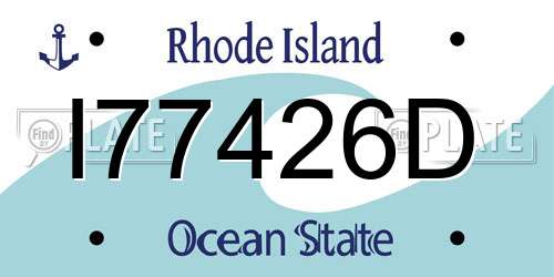 I77426D Rhode Island License Plate