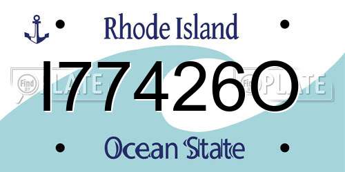 I77426O Rhode Island License Plate