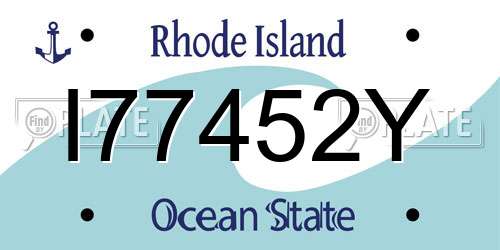 I77452Y Rhode Island License Plate