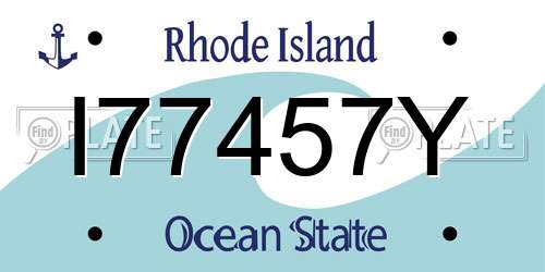 I77457Y Rhode Island License Plate
