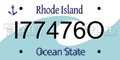 I77476O Rhode Island License Plate