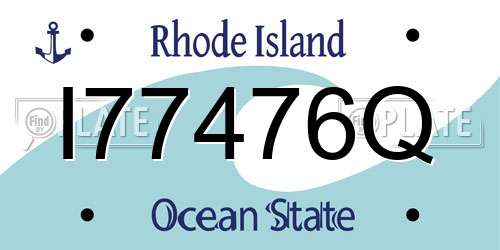 I77476Q Rhode Island License Plate