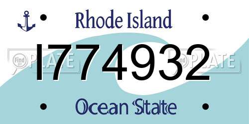 I774932 Rhode Island License Plate