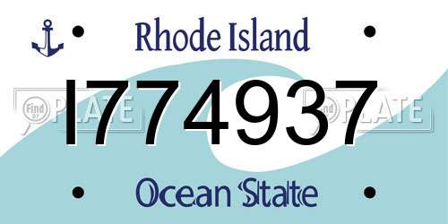 I774937 Rhode Island License Plate