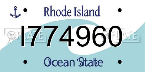 I774960 Rhode Island License Plate