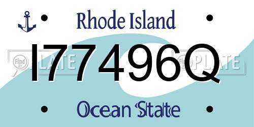 I77496Q Rhode Island License Plate