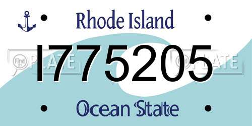 I775205 Rhode Island License Plate