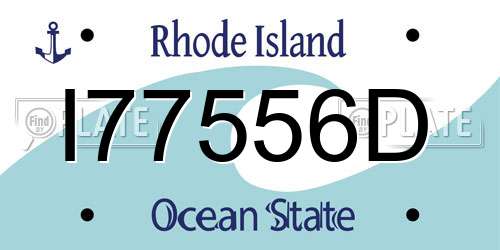 I77556D Rhode Island License Plate