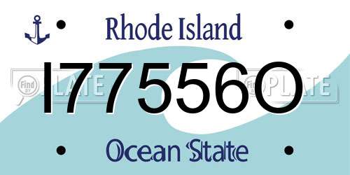 I77556O Rhode Island License Plate