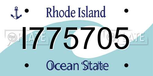 I775705 Rhode Island License Plate