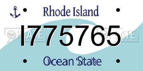 I775765 Rhode Island License Plate