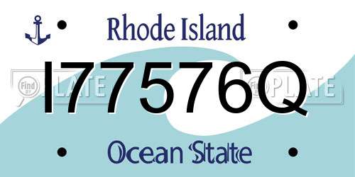 I77576Q Rhode Island License Plate