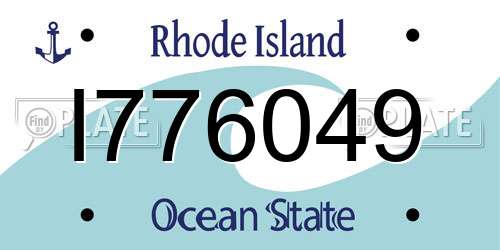 I776049 Rhode Island License Plate