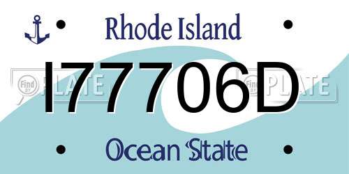 I77706D Rhode Island License Plate