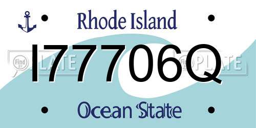 I77706Q Rhode Island License Plate