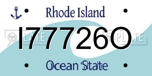 I77726O Rhode Island License Plate