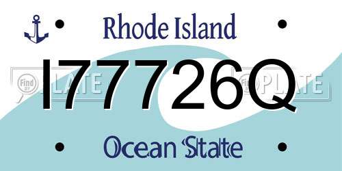 I77726Q Rhode Island License Plate