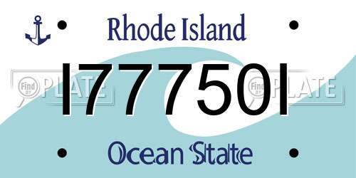 I77750I Rhode Island License Plate