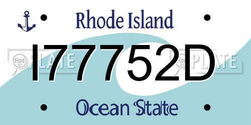 I77752D Rhode Island License Plate